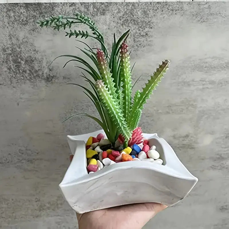 Silicone Mold for Square Flower Pot and Concrete