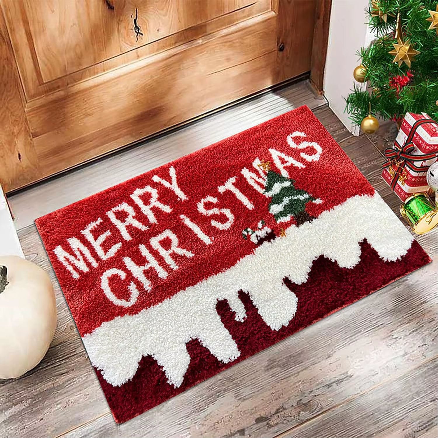 Christmas Door Mat Red Santa Claus Outdoor and Indoor Gingerbread Man Carpet New Year 2026 Merry Christmas Home Decor Foot Mat