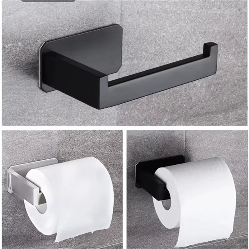 High Quality 304 Stainless Steel Roll Paper Holder Nail-Free Toilet Tissue Kitchen Towel Roll Dispenser Bathroom Accessories
