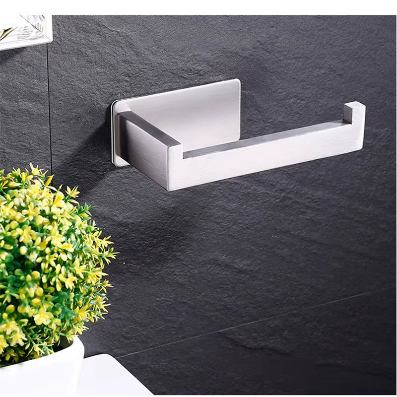 High Quality 304 Stainless Steel Roll Paper Holder Nail-Free Toilet Tissue Kitchen Towel Roll Dispenser Bathroom Accessories