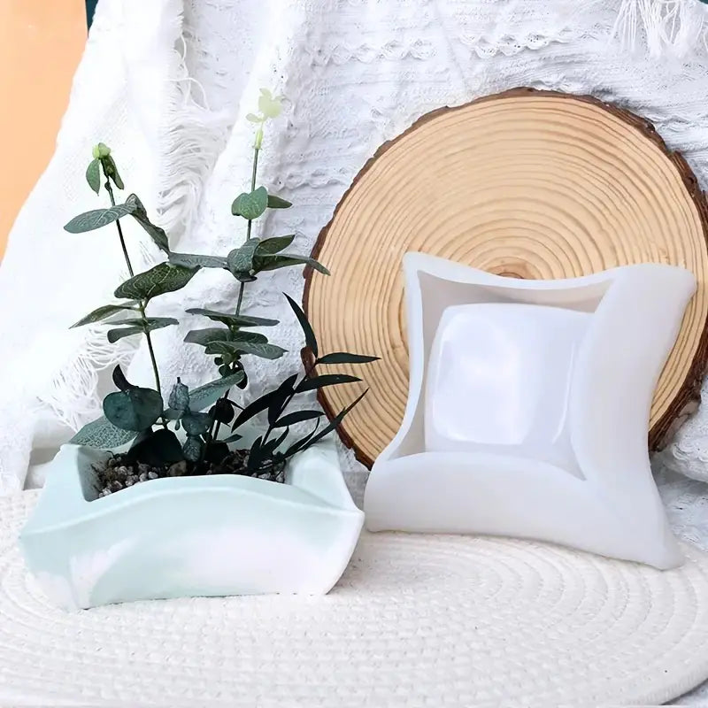 Silicone Mold for Square Flower Pot and Concrete